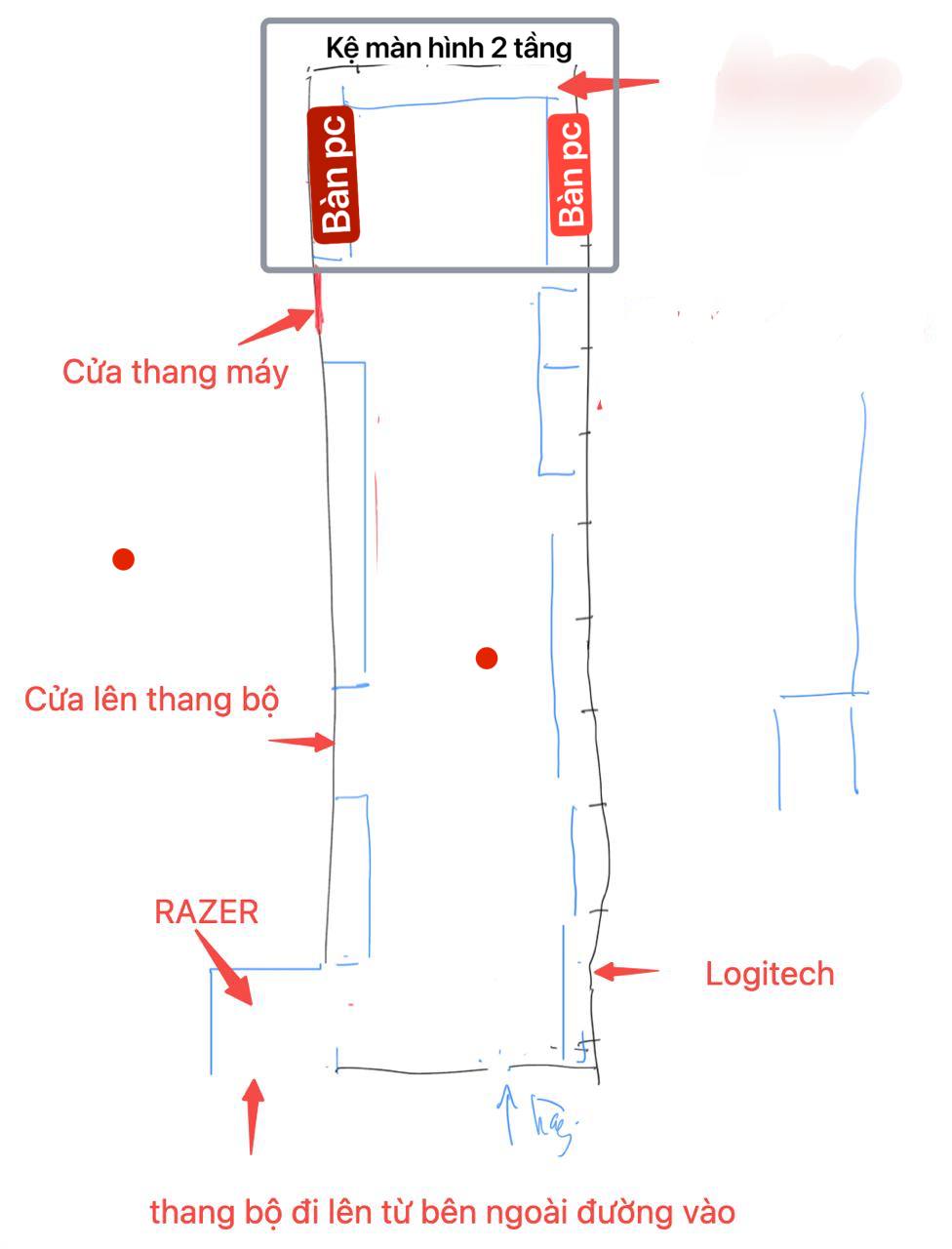 Sơ đồ mặt bằng tầng trên